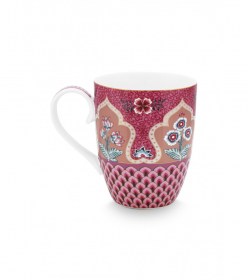 mug-large-flower-festival-scallop-deco-dark-pink-350ml 2